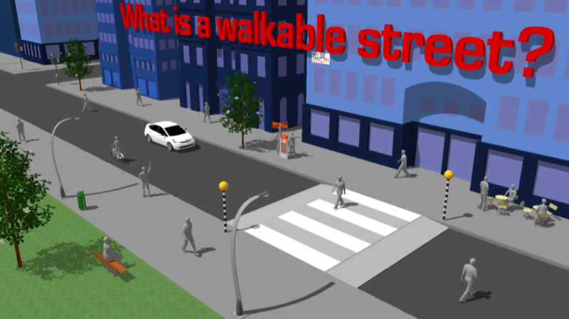 What is a walkable street?